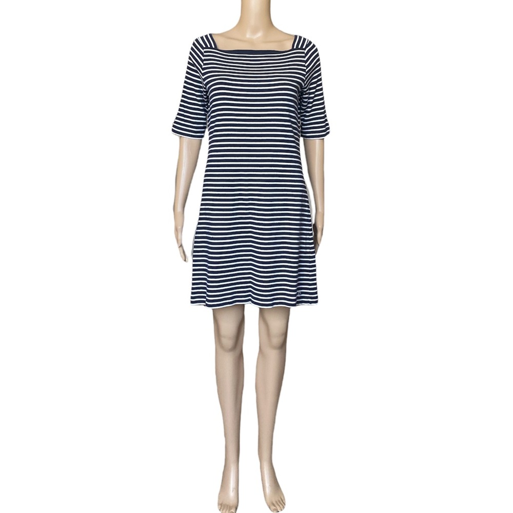Vineyard Vines nautical blue white stripe cotton t-shirt dress